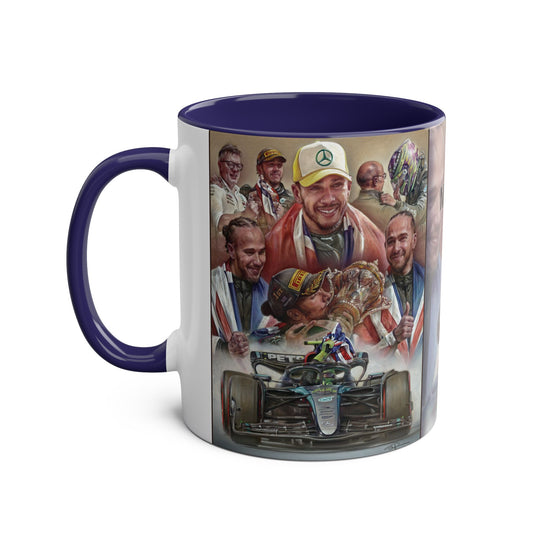 Lewis Hamilton. Silverstone 2024- Two-Tone Coffee Mug, 11oz