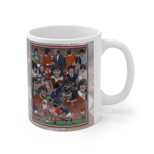 George Best. United Legend Personalisable Coffee Mug  by Stephen Doig