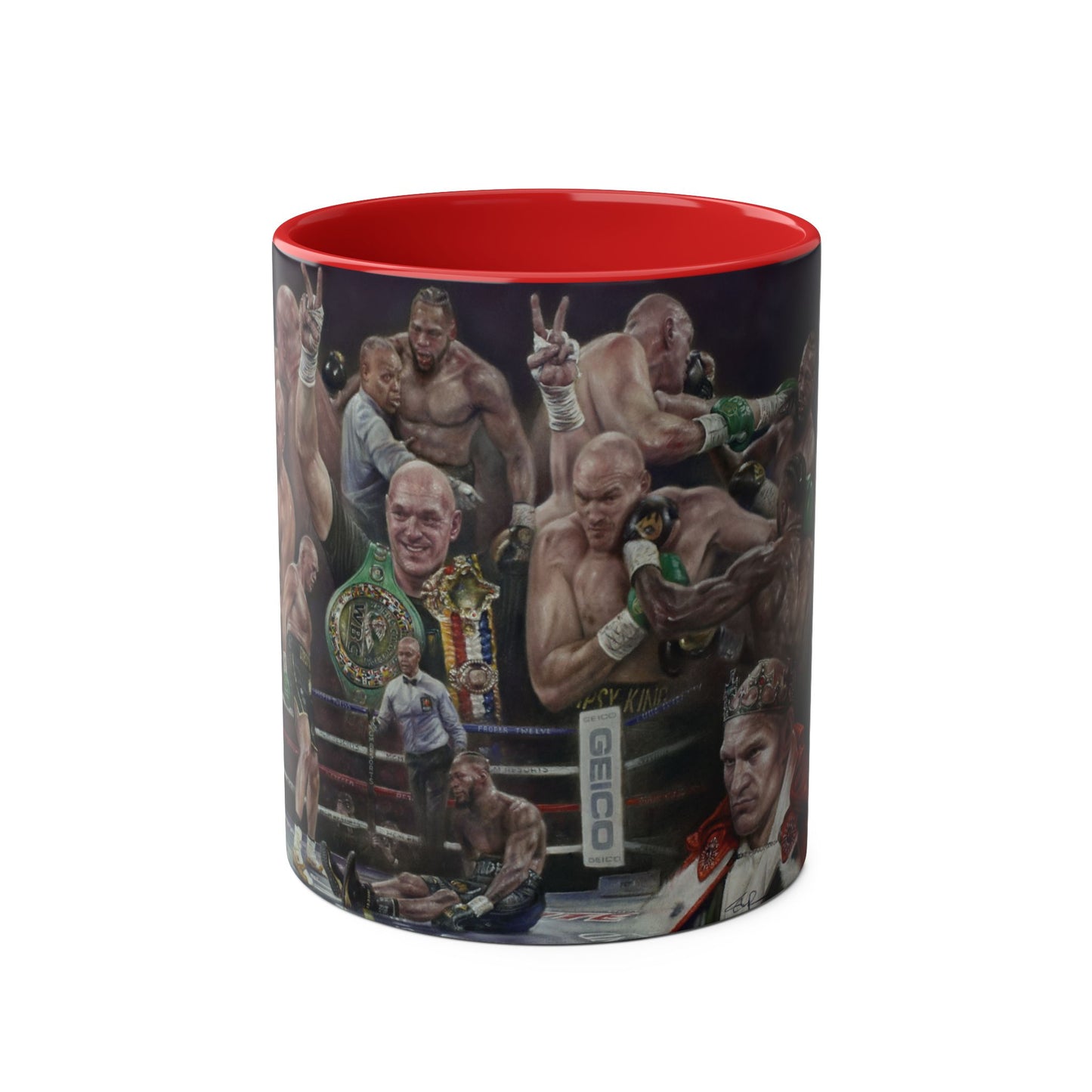 King vs King - Fury vs Wilder II- Two-Tone Coffee Mugs, 11oz