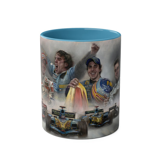 Fernando Alonso. Retrospective - Two-Tone Coffee Mug, 11oz