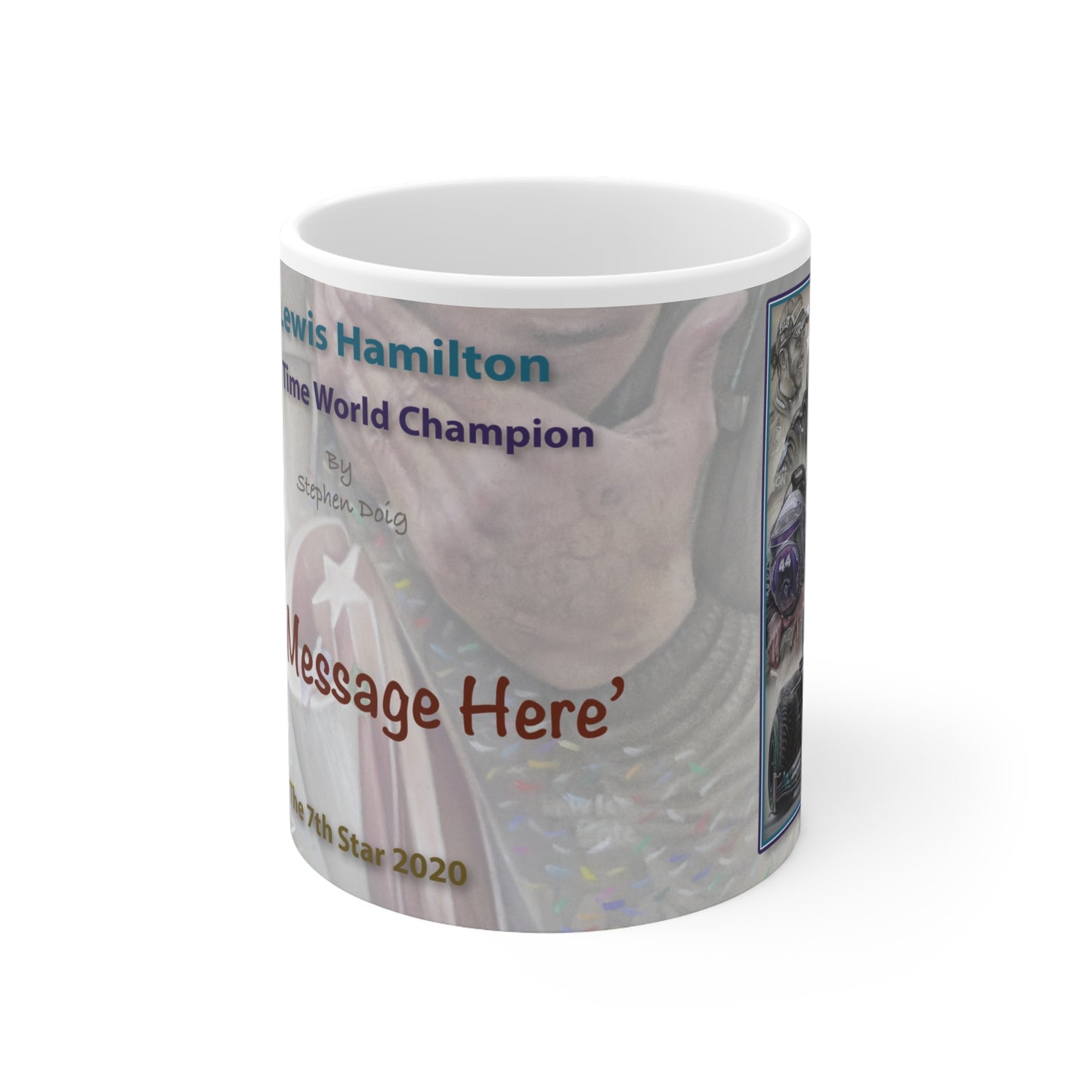 Sir Lewis Hamilton Personalisable F1 Celebration Coffee Mug by Stephen Doig