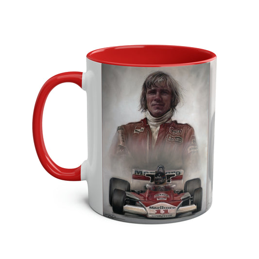 James Hunt. World Champion 1976 - Two-Tone Coffee Mug, 11oz