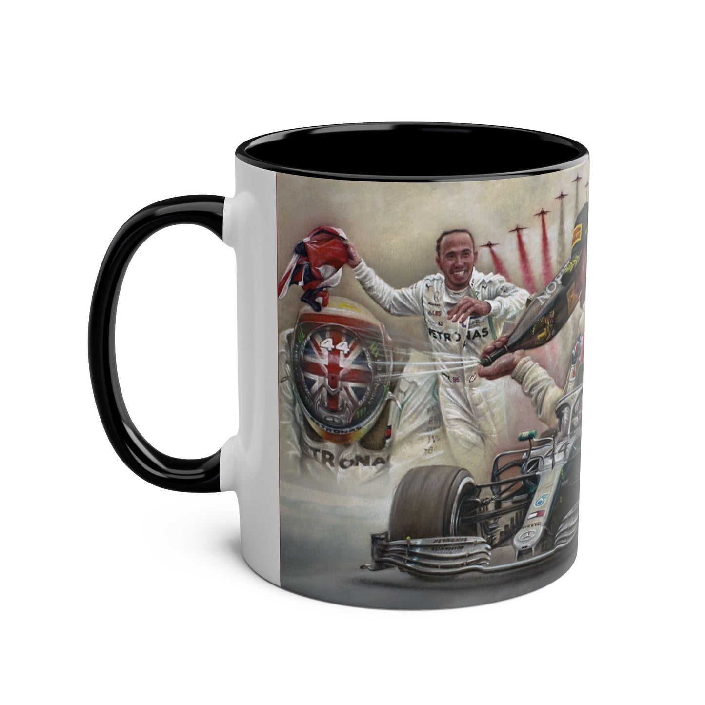 Lewis Hamilton. Silverstone 2019 - Two-Tone Coffee Mug, 11oz