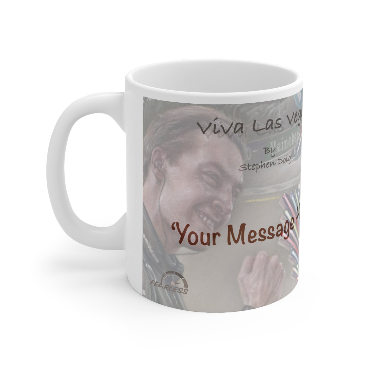 George Russell Las Vegas Victory Personalisable Celebration Coffee Mug by Stephen Doig