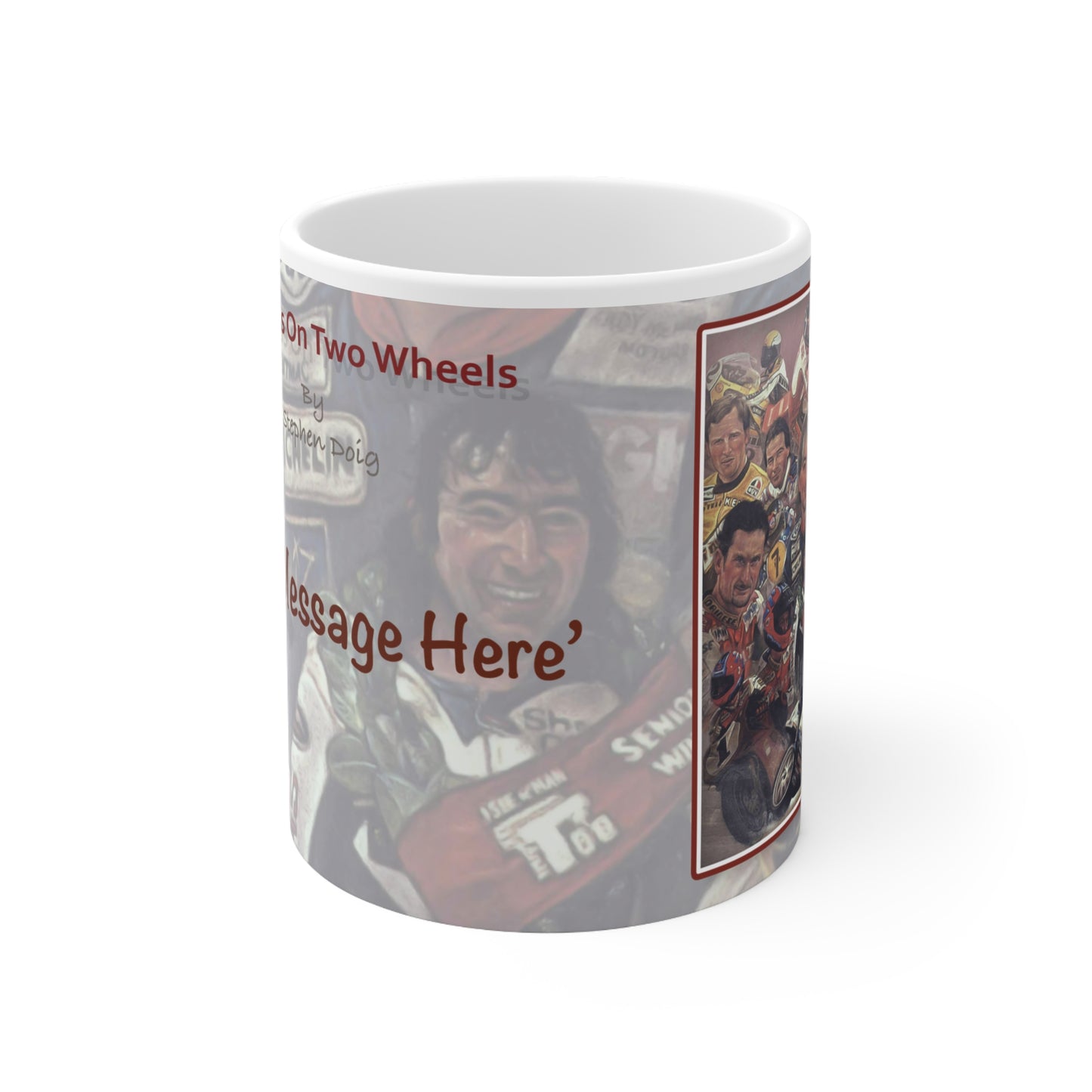 Legends On Two Wheels  Personalisable Coffee Mug  by Stephen Doig