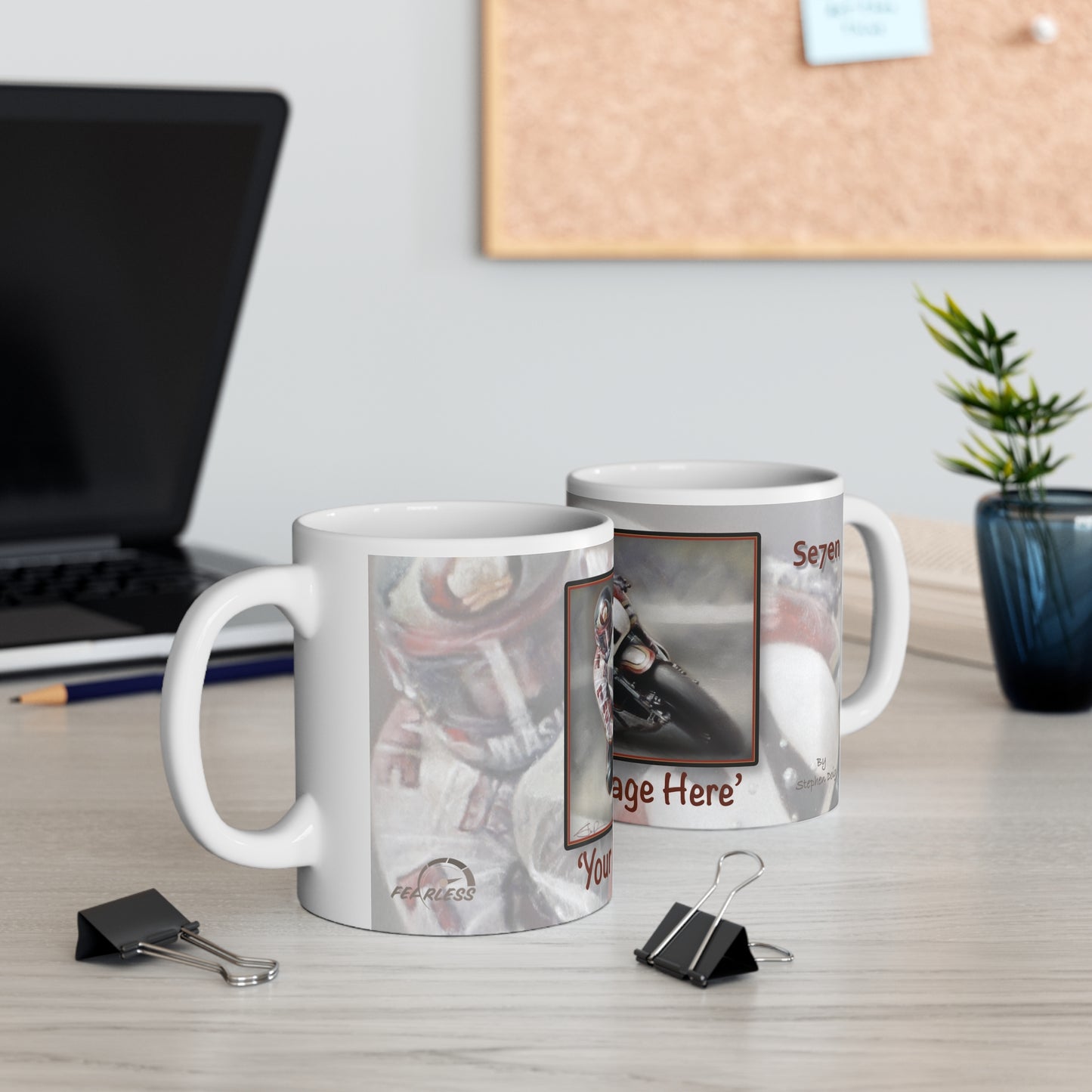 Barry Sheene. Se7en Personalisable Coffee Mug  by Stephen Doig