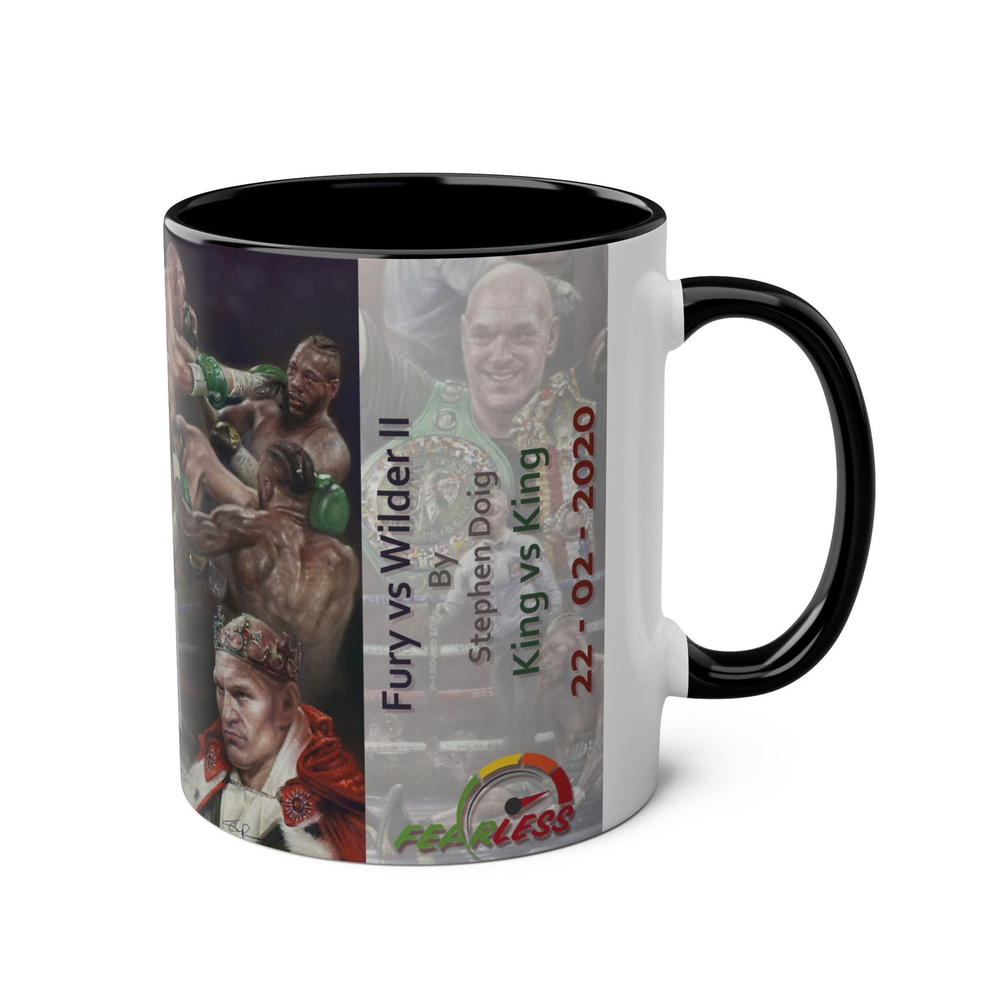 King vs King - Fury vs Wilder II- Two-Tone Coffee Mugs, 11oz
