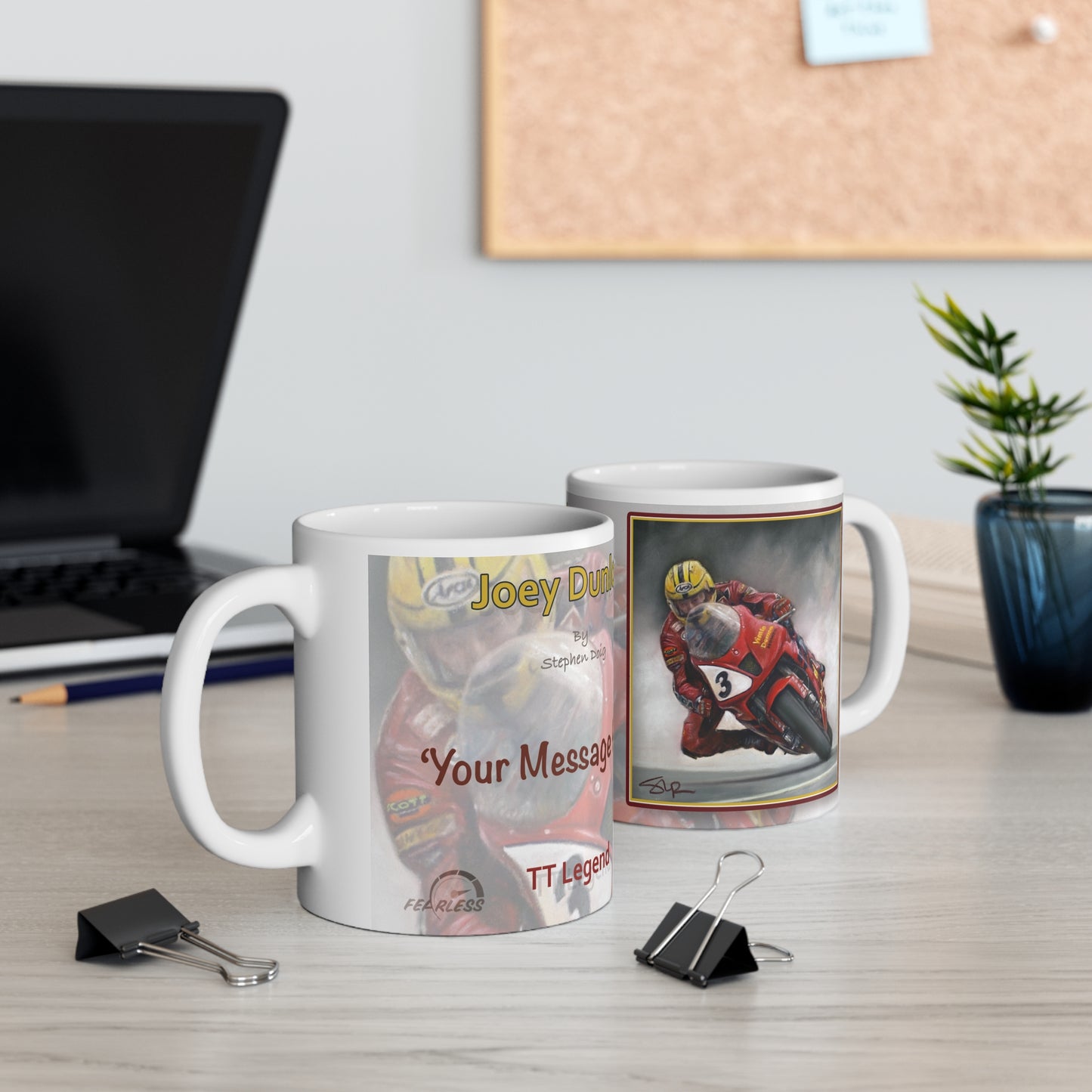 Joey Dunlop. TT Legend  Personalisable Coffee Mug  by Stephen Doig