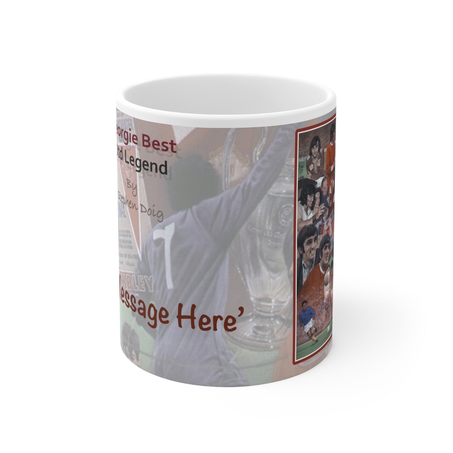 George Best. United Legend Personalisable Coffee Mug  by Stephen Doig