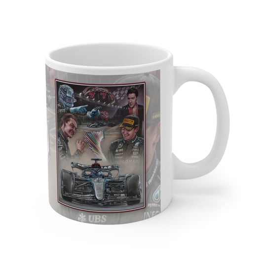 George Russell Las Vegas Victory Personalisable Celebration Coffee Mug by Stephen Doig
