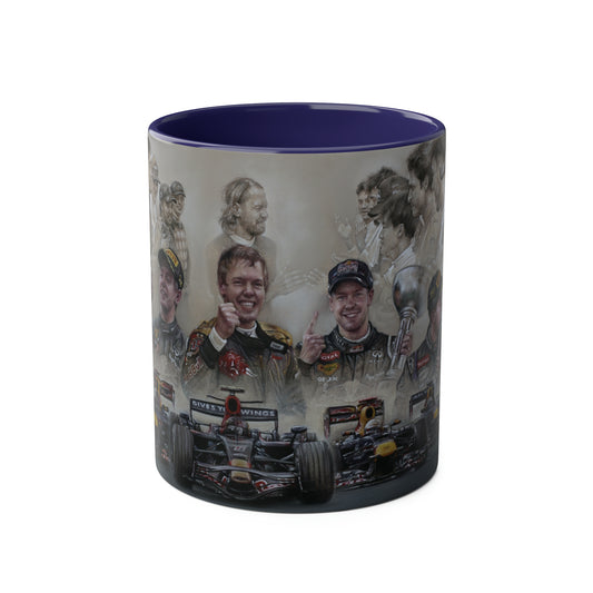 Sebastian Vettel. Auf Wiedersehen Seb 2022 - Two-Tone Coffee Mug, 11oz