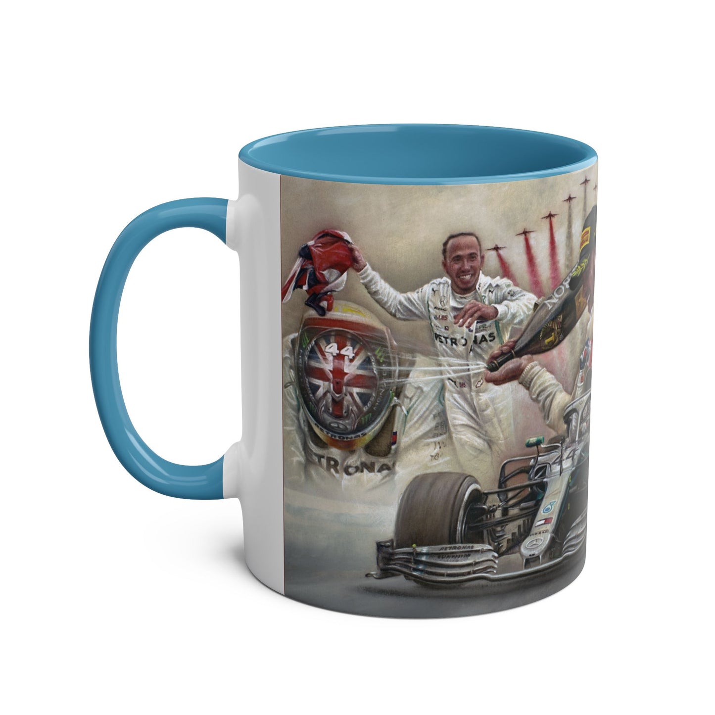 Lewis Hamilton. Silverstone 2019 - Two-Tone Coffee Mug, 11oz