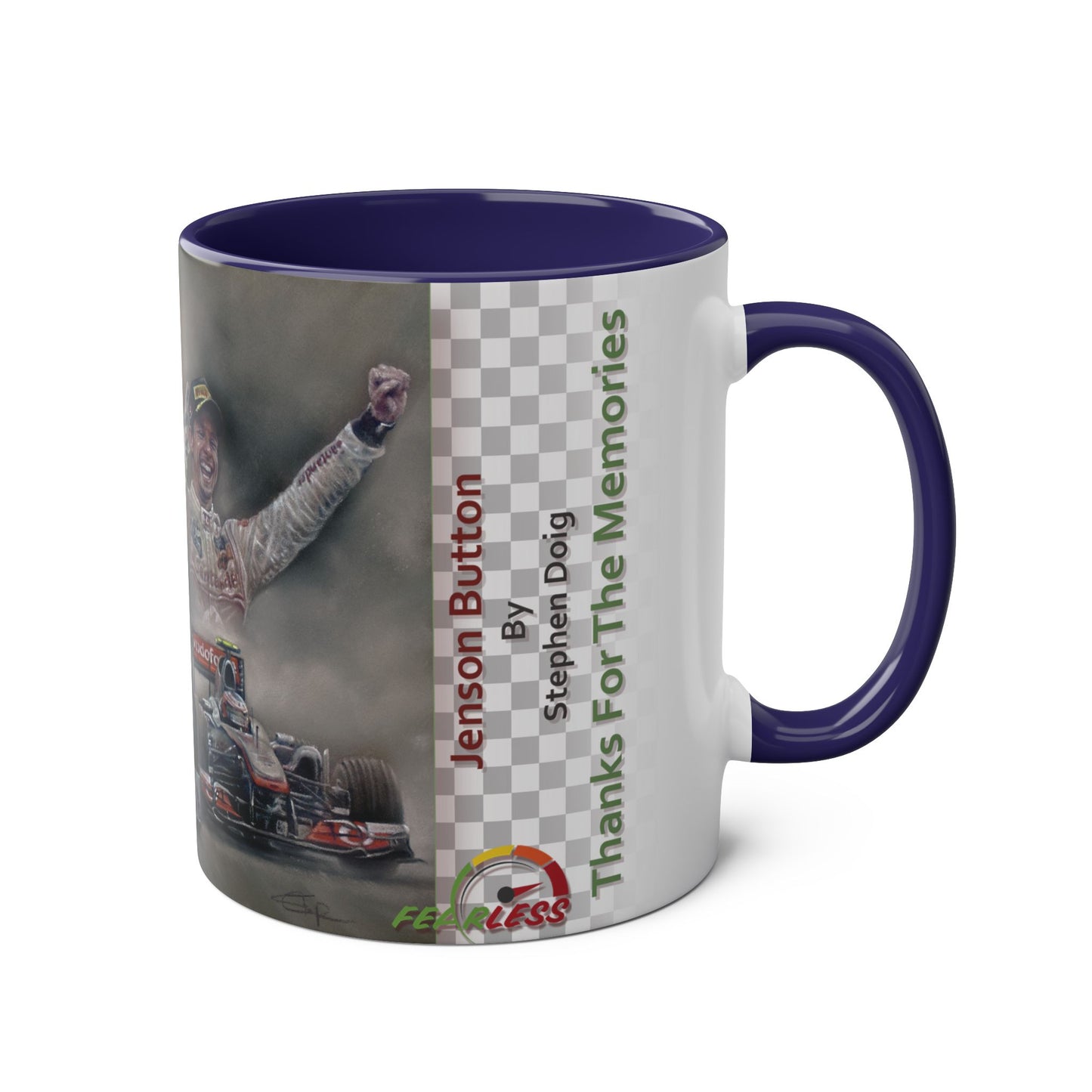 Jenson Button. Thanks For The Memories - Two-Tone Coffee Mug, 11oz