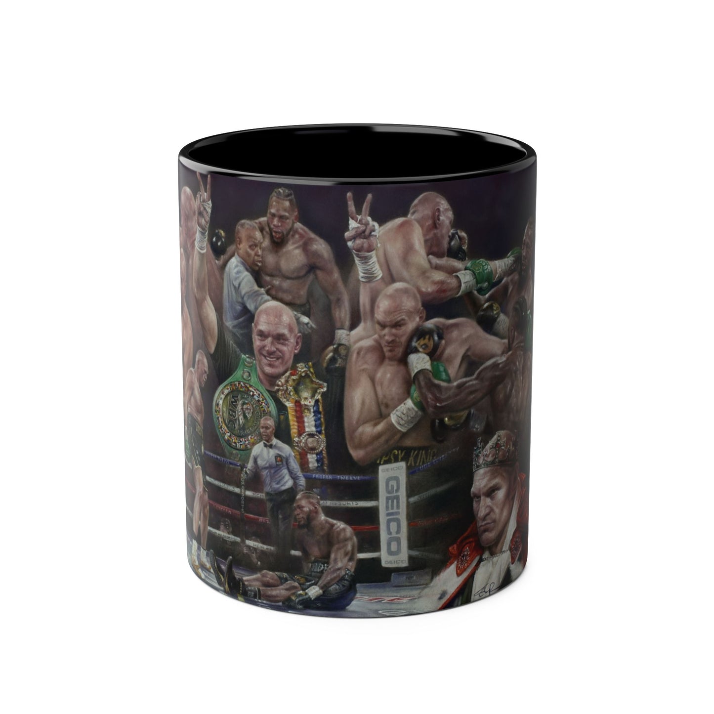 King vs King - Fury vs Wilder II- Two-Tone Coffee Mugs, 11oz