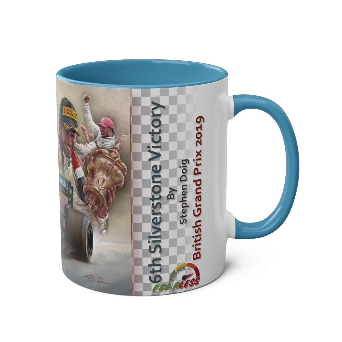 Lewis Hamilton. Silverstone 2019 - Two-Tone Coffee Mug, 11oz