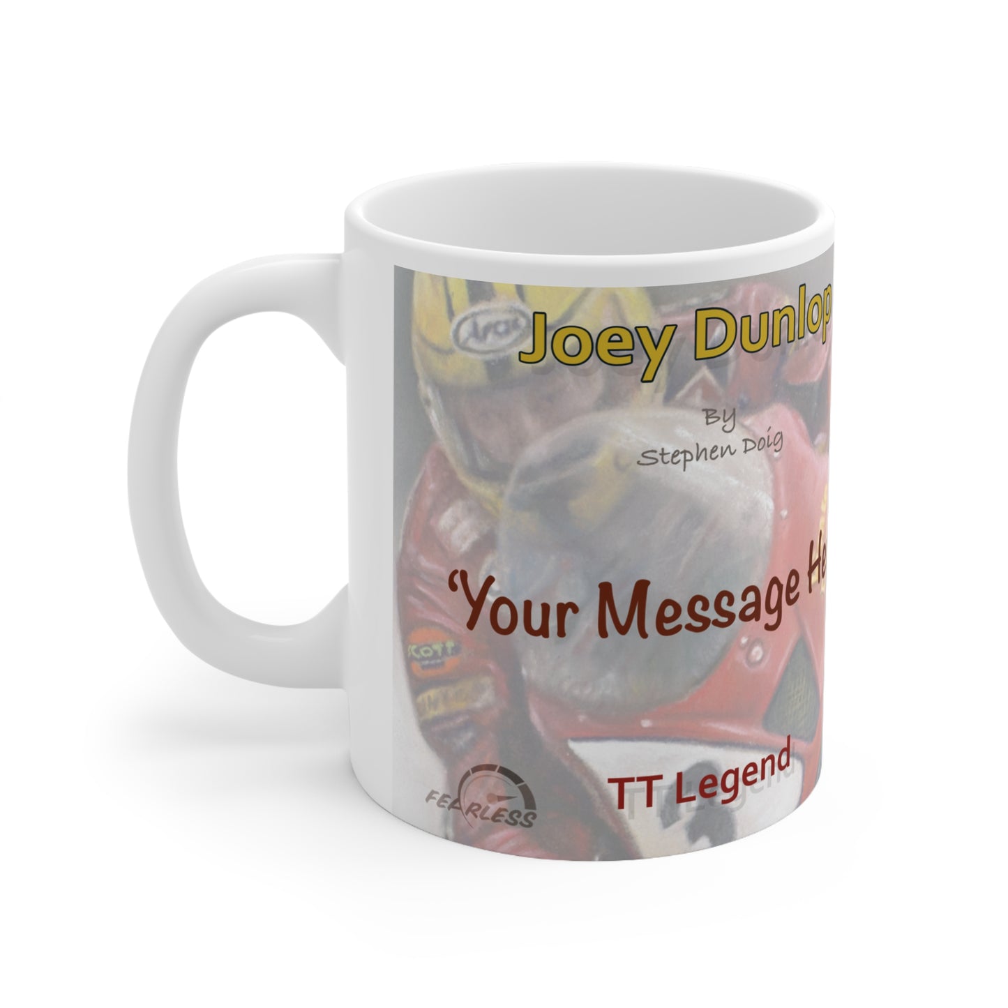 Joey Dunlop. TT Legend  Personalisable Coffee Mug  by Stephen Doig