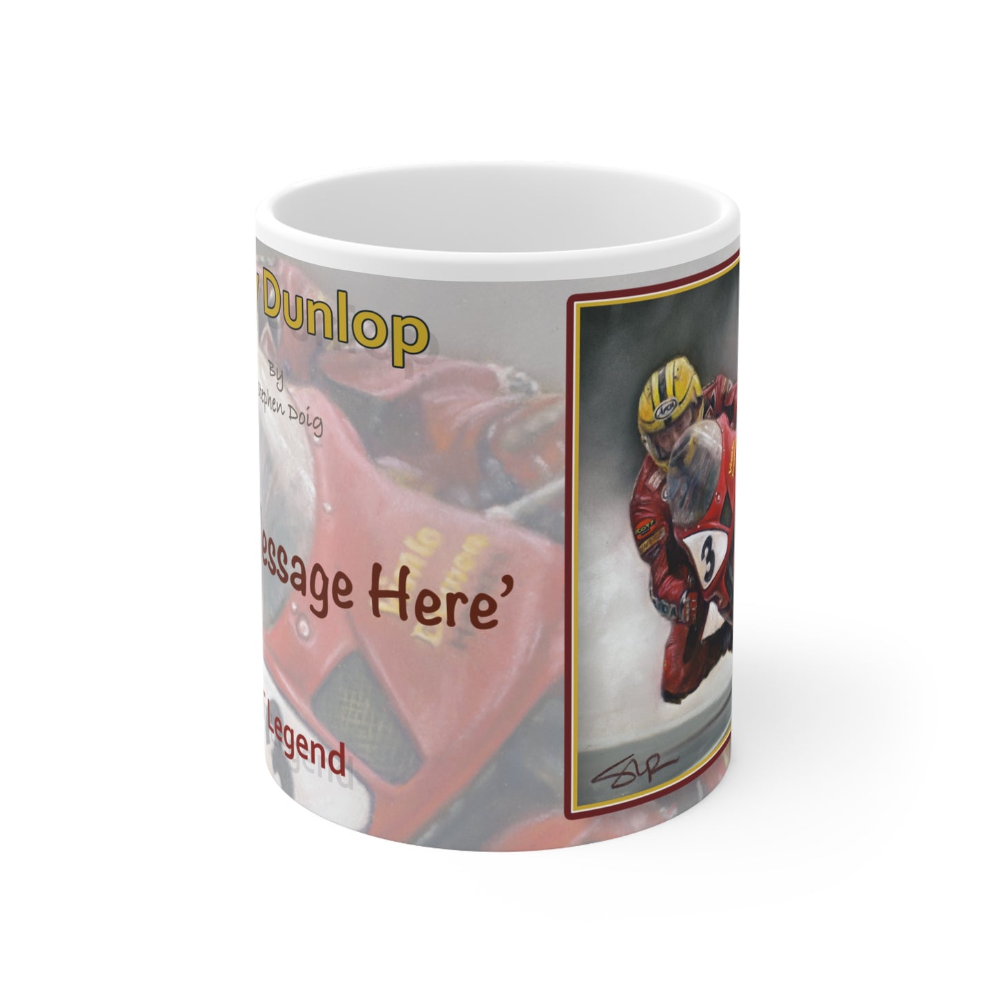 Joey Dunlop. TT Legend  Personalisable Coffee Mug  by Stephen Doig