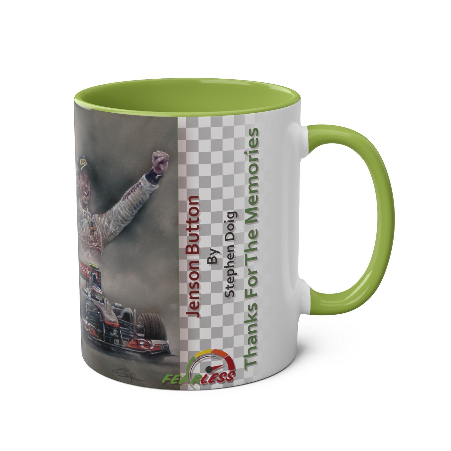 Jenson Button. Thanks For The Memories - Two-Tone Coffee Mug, 11oz