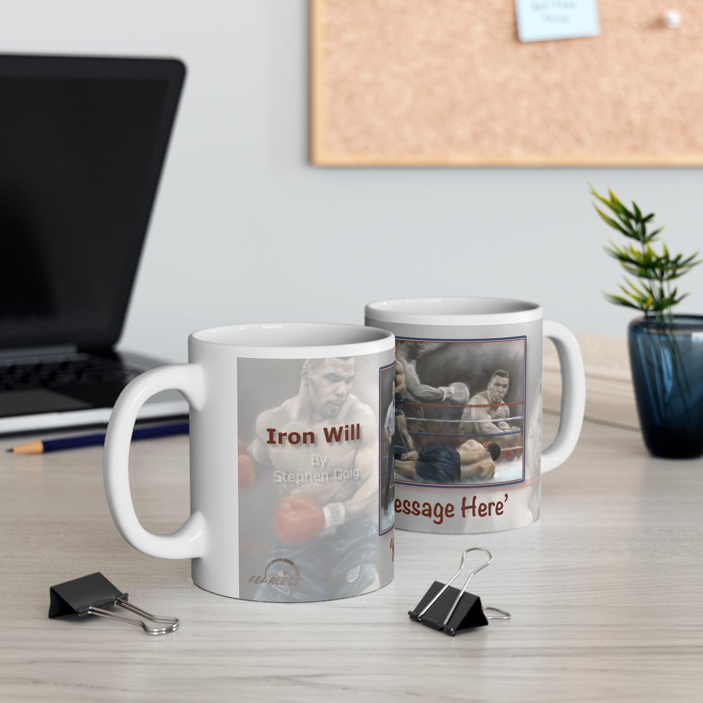 Mike Tyson.  Iron Will  Personalisable Coffee Mug  by Stephen Doig