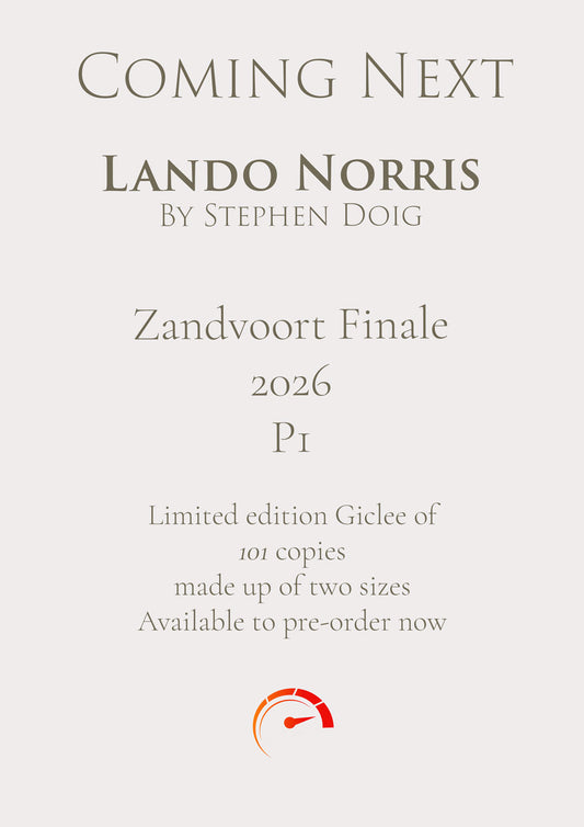 Lando Norris  Zandvoort Finale 2026  Ltd edition giclee print by Stephen Doig