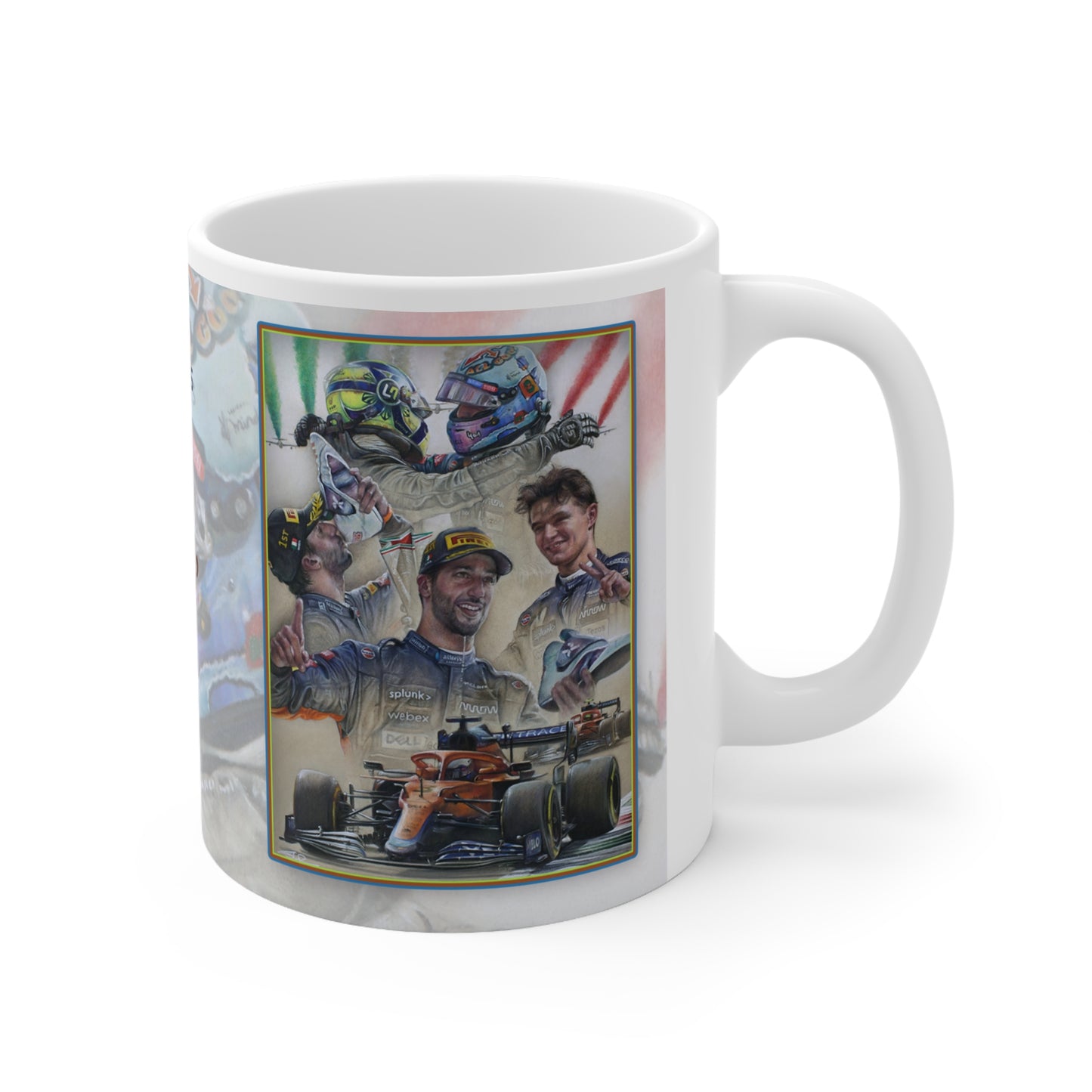 McLaren 1 & 2  Monza 21 Personalisable Celebration Coffee Mug by Stephen Doig