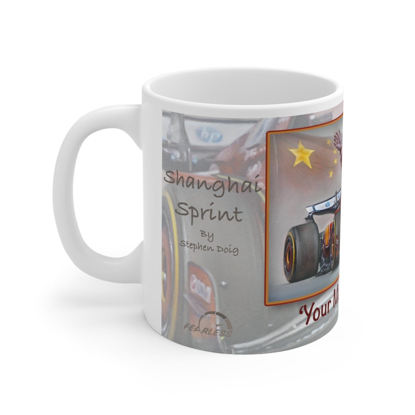 Sir Lewis Hamilton Shanghai Sprint  Personalisable Coffee Mug  by Stephen Doig