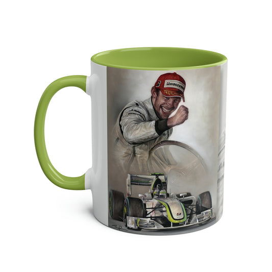 Jenson Button. First Brawn - Two-Tone Coffee Mug, 11oz