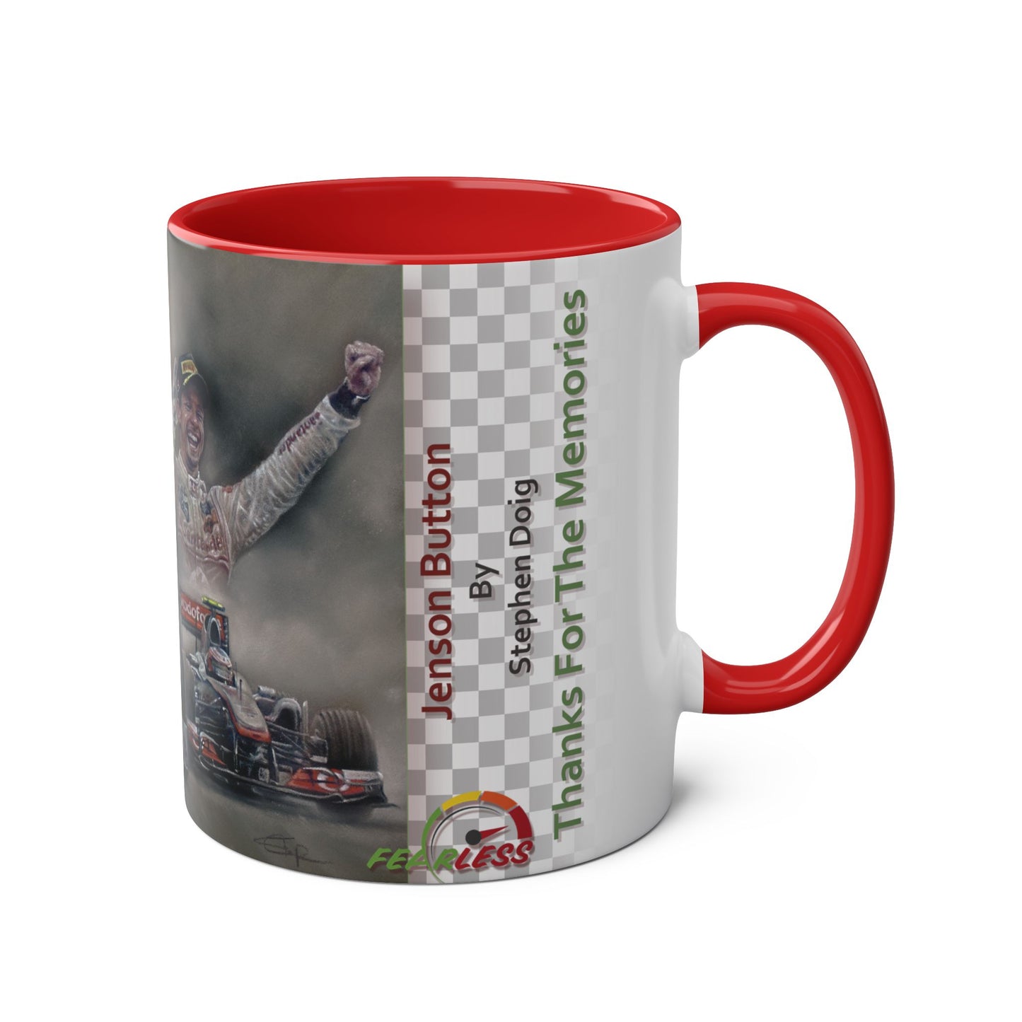 Jenson Button. Thanks For The Memories - Two-Tone Coffee Mug, 11oz