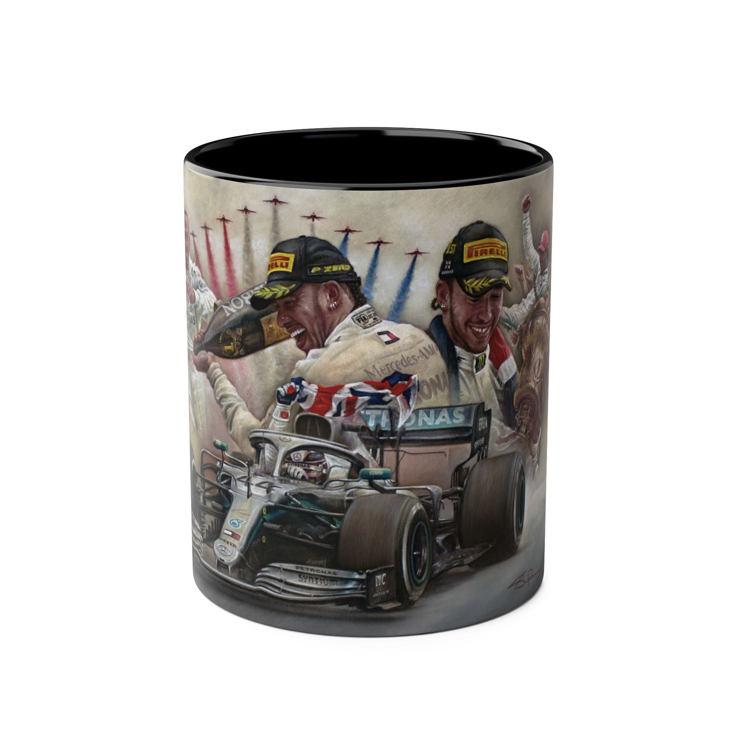 Lewis Hamilton. Silverstone 2019 - Two-Tone Coffee Mug, 11oz