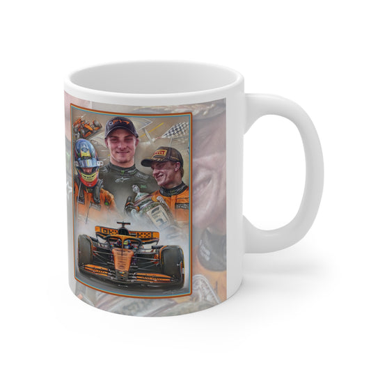 Oscar Piastri  Maiden Victory Personalisable Celebration Coffee Mug by Stephen Doig