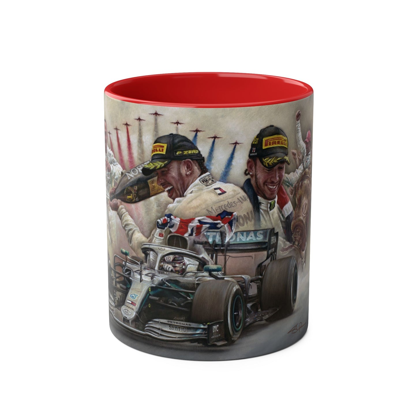 Lewis Hamilton. Silverstone 2019 - Two-Tone Coffee Mug, 11oz