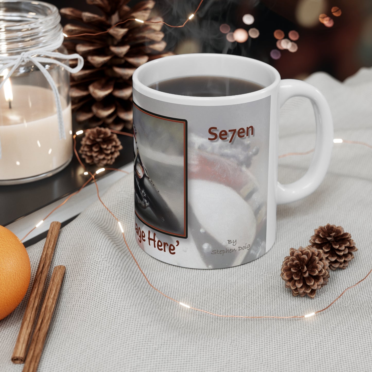 Barry Sheene. Se7en Personalisable Coffee Mug  by Stephen Doig