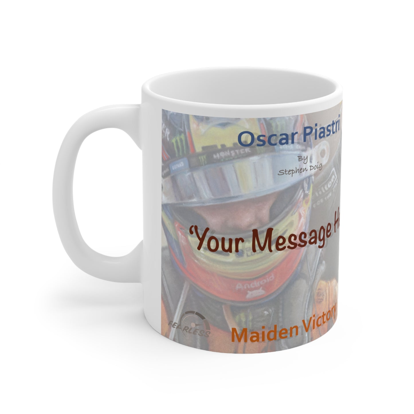 Oscar Piastri  Maiden Victory Personalisable Celebration Coffee Mug by Stephen Doig