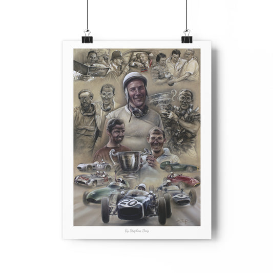 Stirling Moss. F1 Legend. 45 x 60cm Fine Art Poster by Stephen Doig