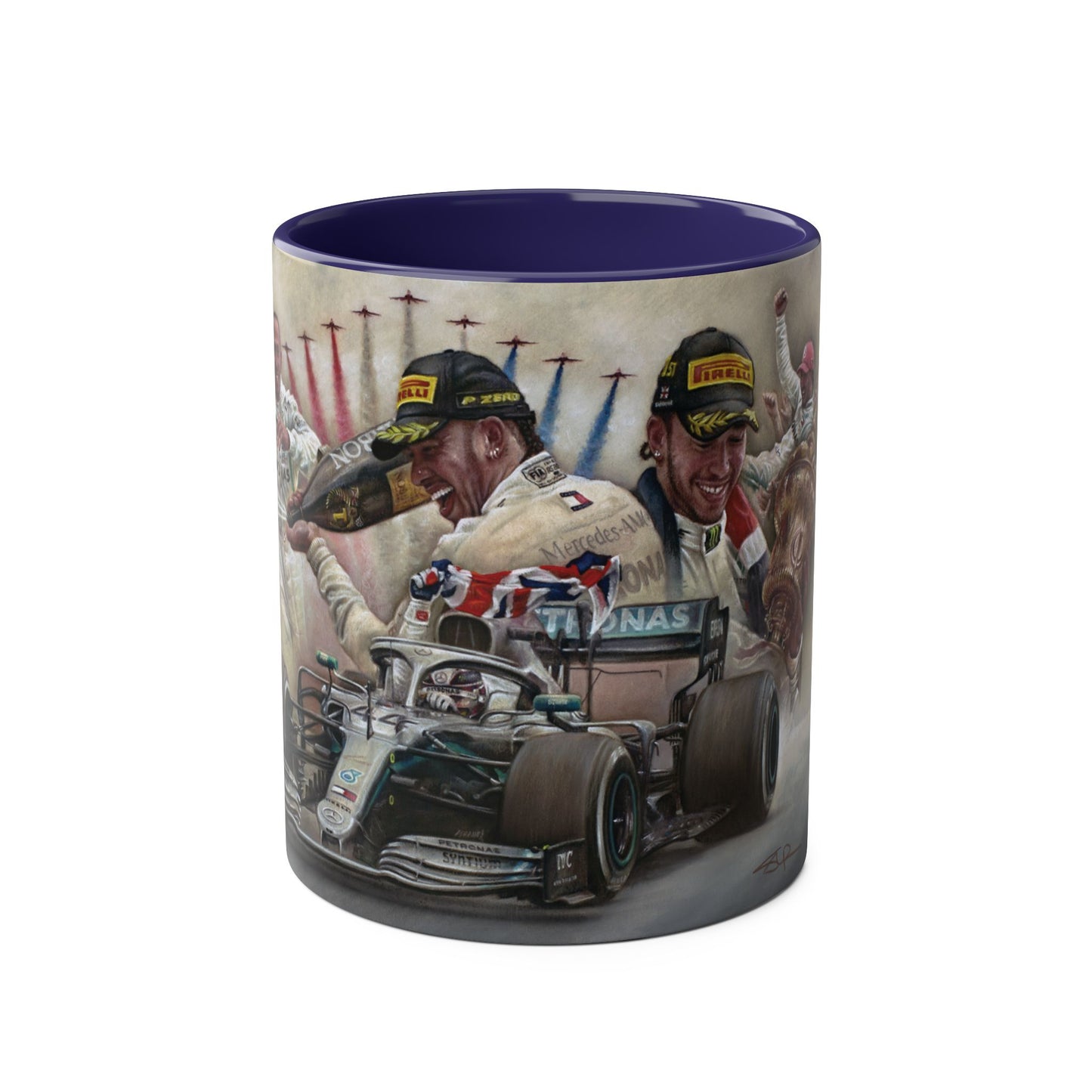 Lewis Hamilton. Silverstone 2019 - Two-Tone Coffee Mug, 11oz