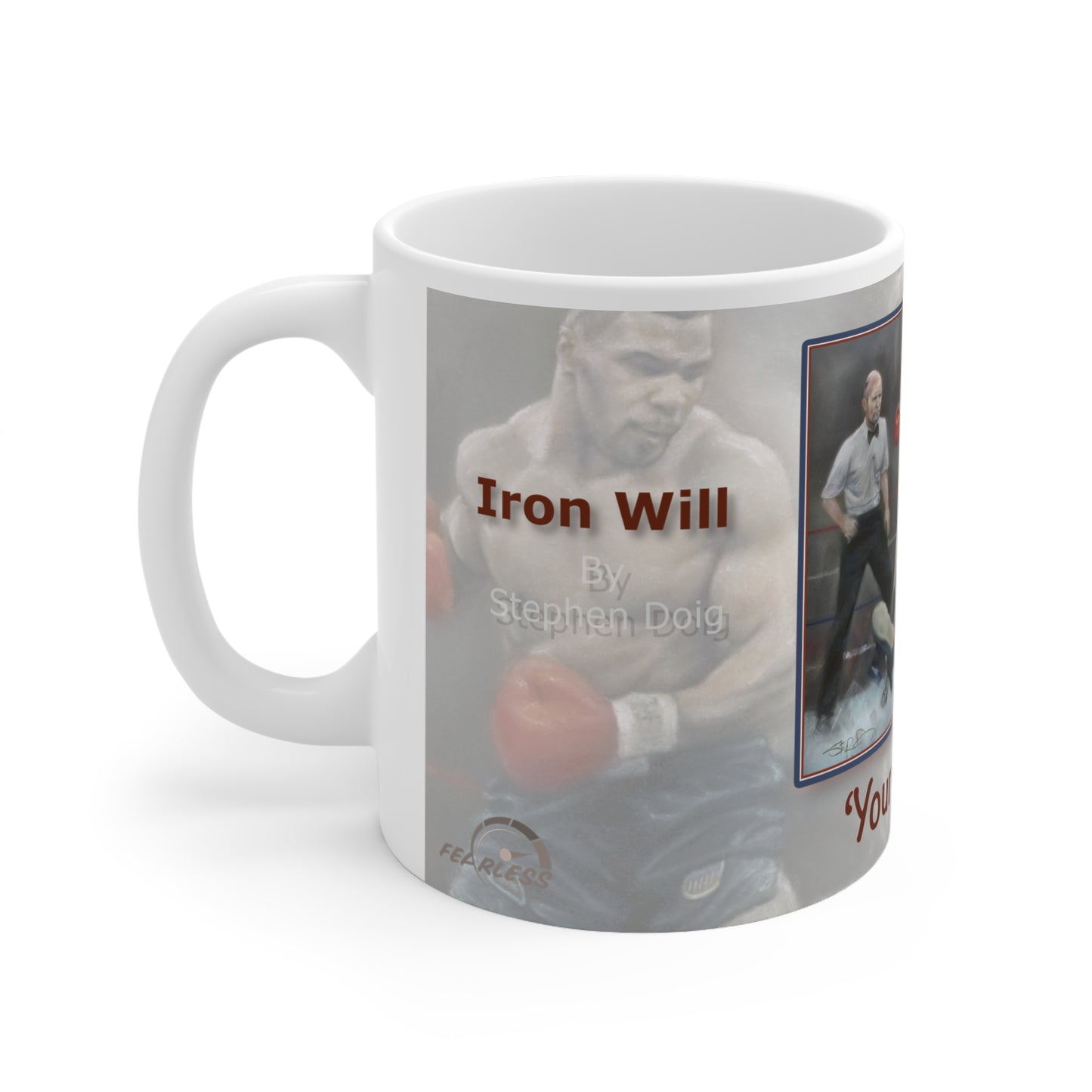 Mike Tyson.  Iron Will  Personalisable Coffee Mug  by Stephen Doig