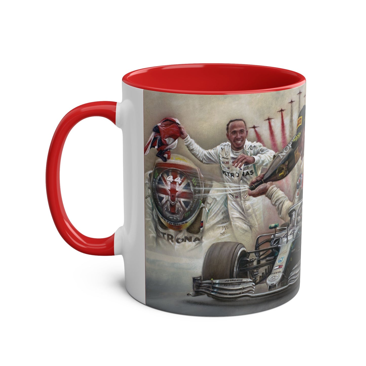 Lewis Hamilton. Silverstone 2019 - Two-Tone Coffee Mug, 11oz