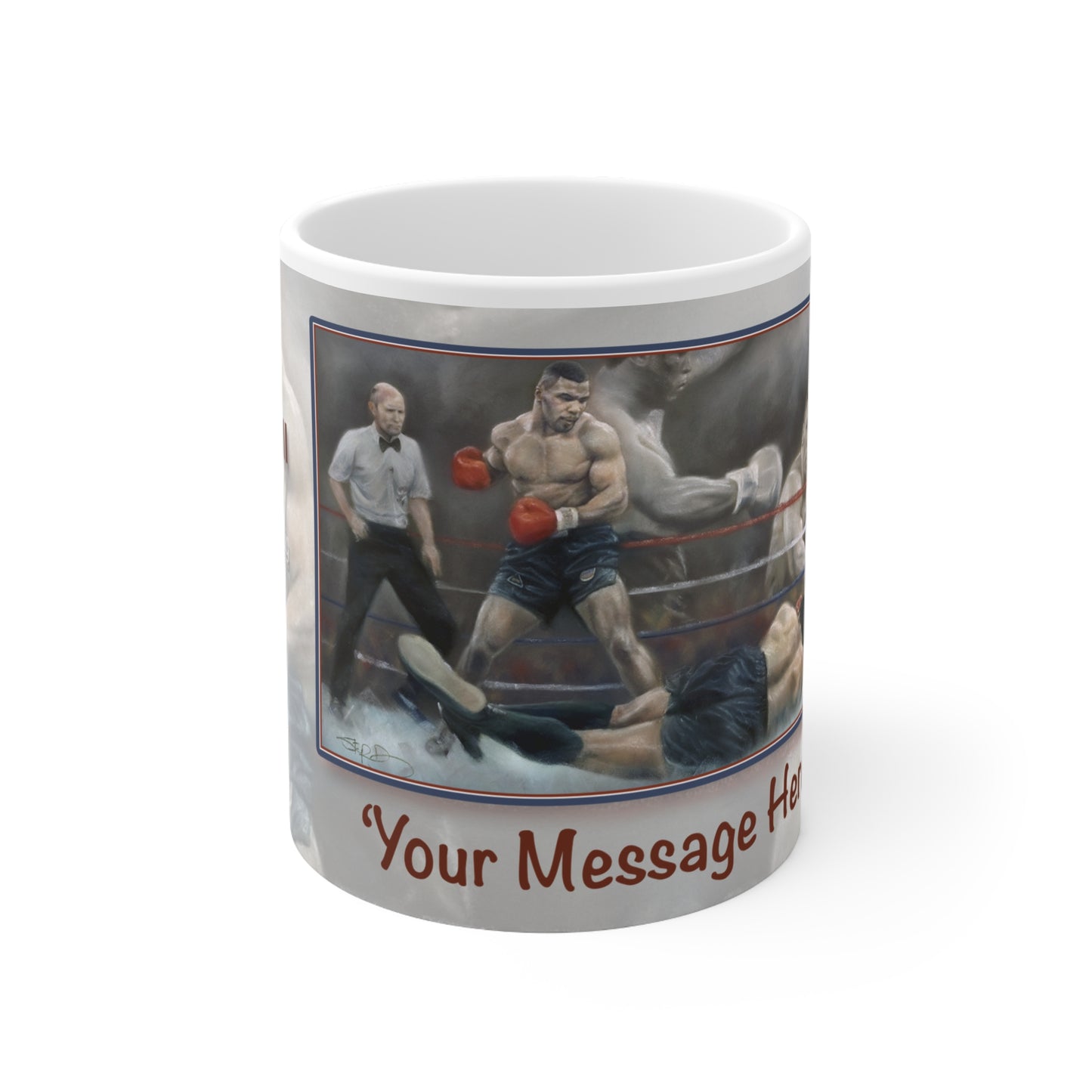 Mike Tyson.  Iron Will  Personalisable Coffee Mug  by Stephen Doig