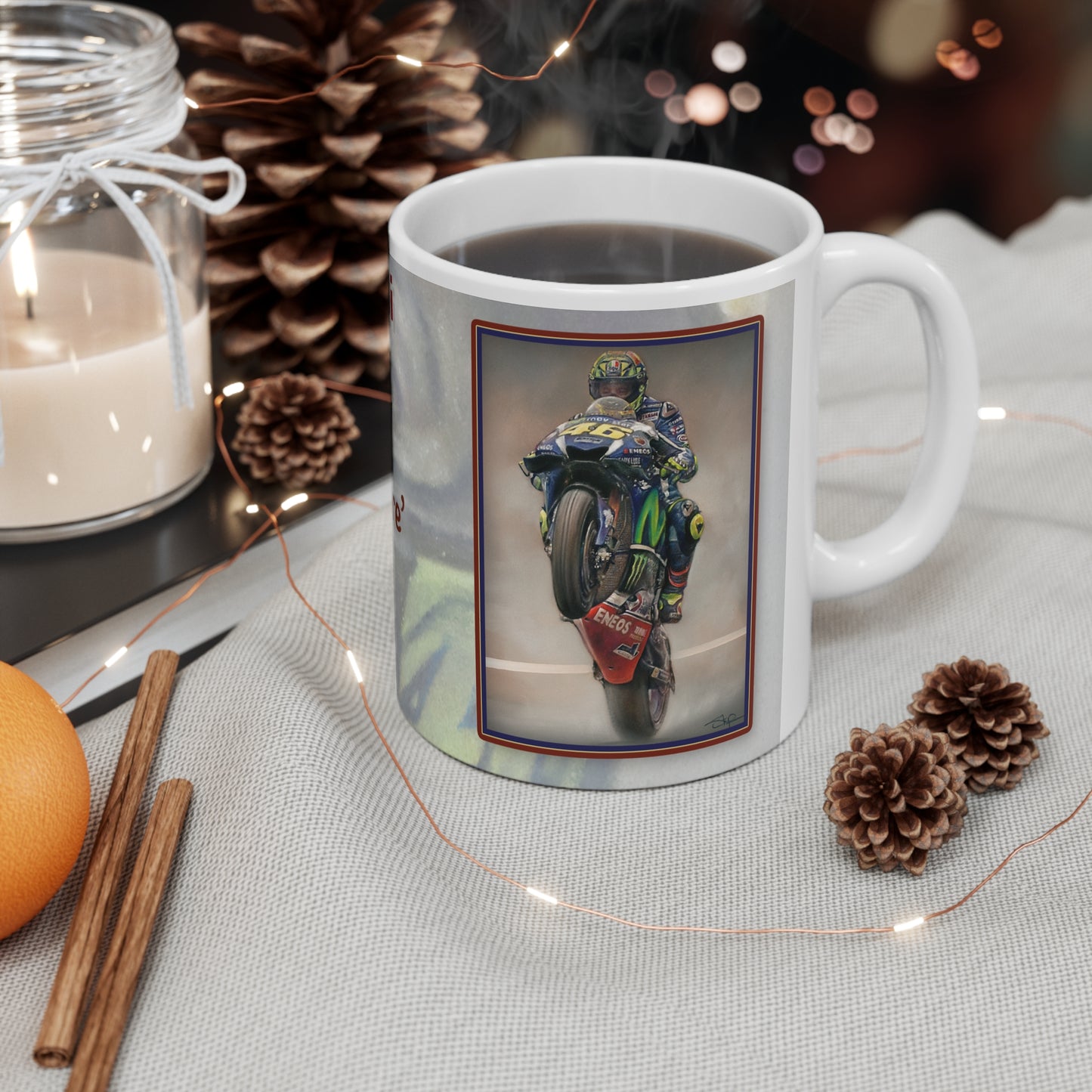 Valentino Rossi  MotoGP Legend  Personalisable Coffee Mug  by Stephen Doig