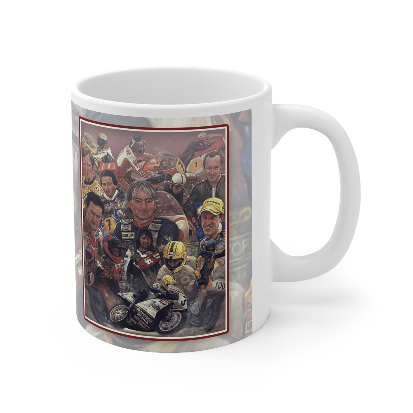 Legends On Two Wheels  Personalisable Coffee Mug  by Stephen Doig