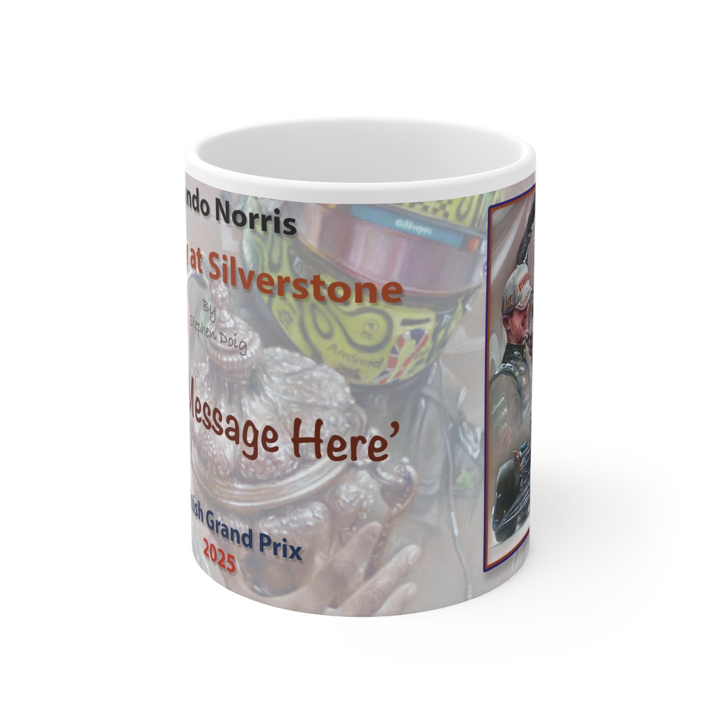 Personalised 2025 British Grand Prix Mug — Victory at Silverstone (Add Your Message)