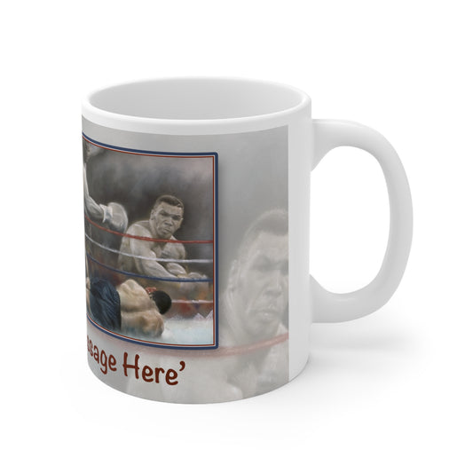 Mike Tyson.  Iron Will  Personalisable Coffee Mug  by Stephen Doig