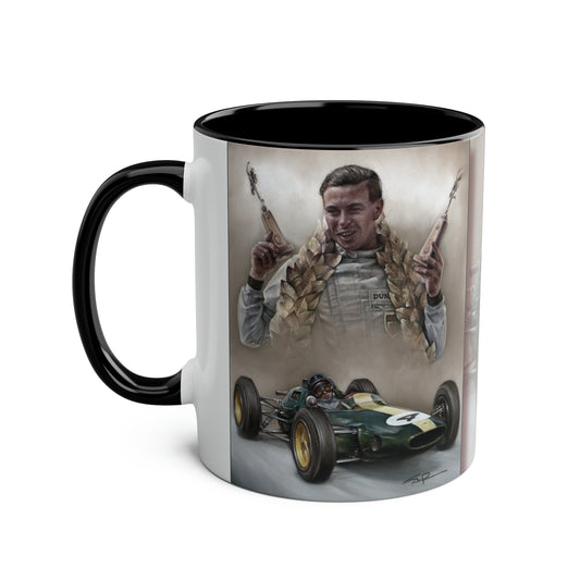 Jim Clark. World Champion 1962 - Two-Tone Coffee Mugs, 11oz