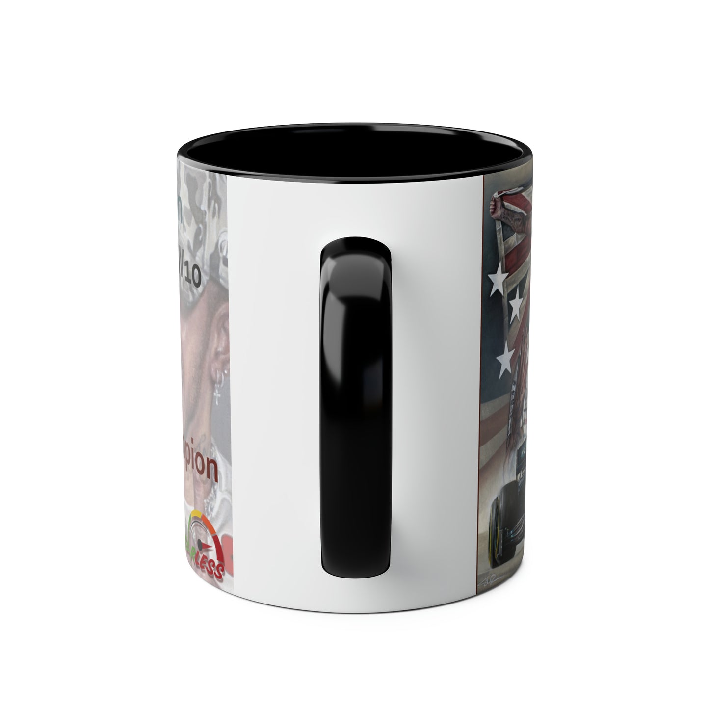 Lewis Hamilton. Six Time World Champion - Two-Tone Coffee Mug, 11oz