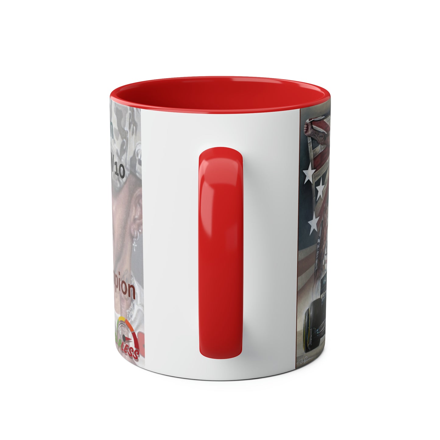 Lewis Hamilton. Six Time World Champion - Two-Tone Coffee Mug, 11oz