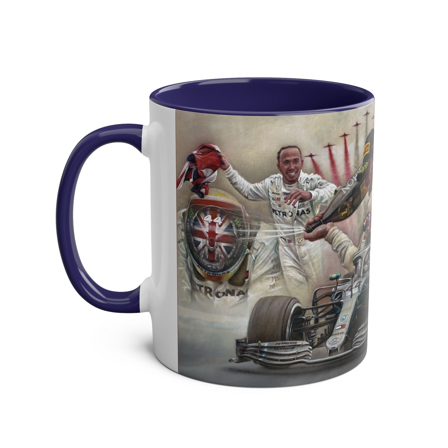 Lewis Hamilton. Silverstone 2019 - Two-Tone Coffee Mug, 11oz