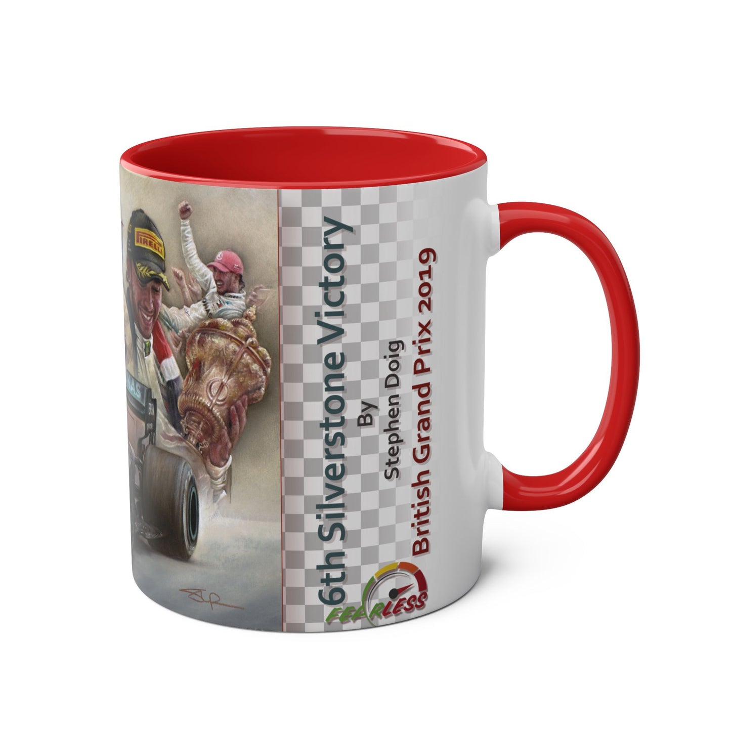 Lewis Hamilton. Silverstone 2019 - Two-Tone Coffee Mug, 11oz