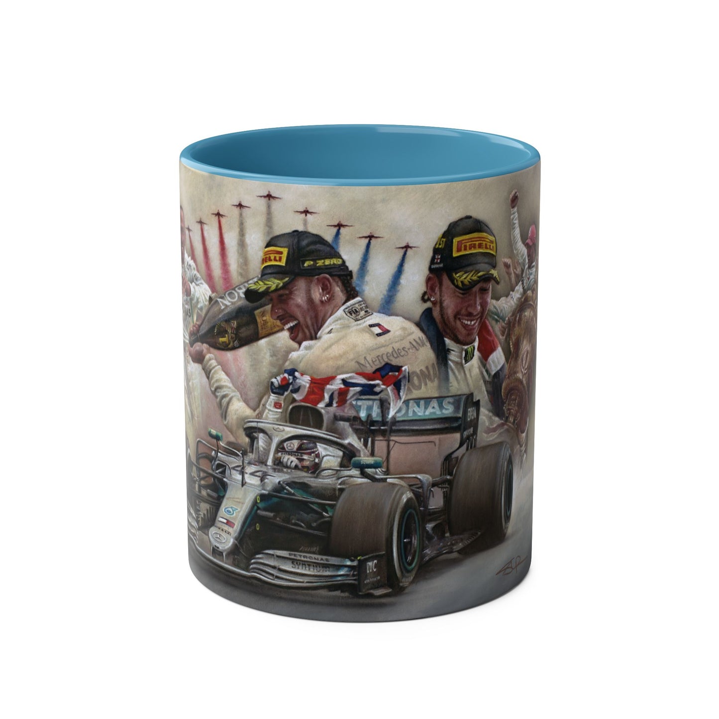 Lewis Hamilton. Silverstone 2019 - Two-Tone Coffee Mug, 11oz