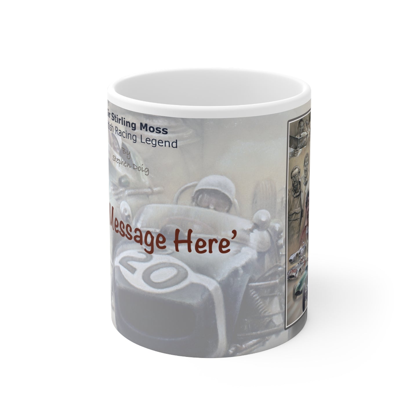 Sir Stirling Moss Personalisable F1 Celebration Coffee Mug by Stephen Doig