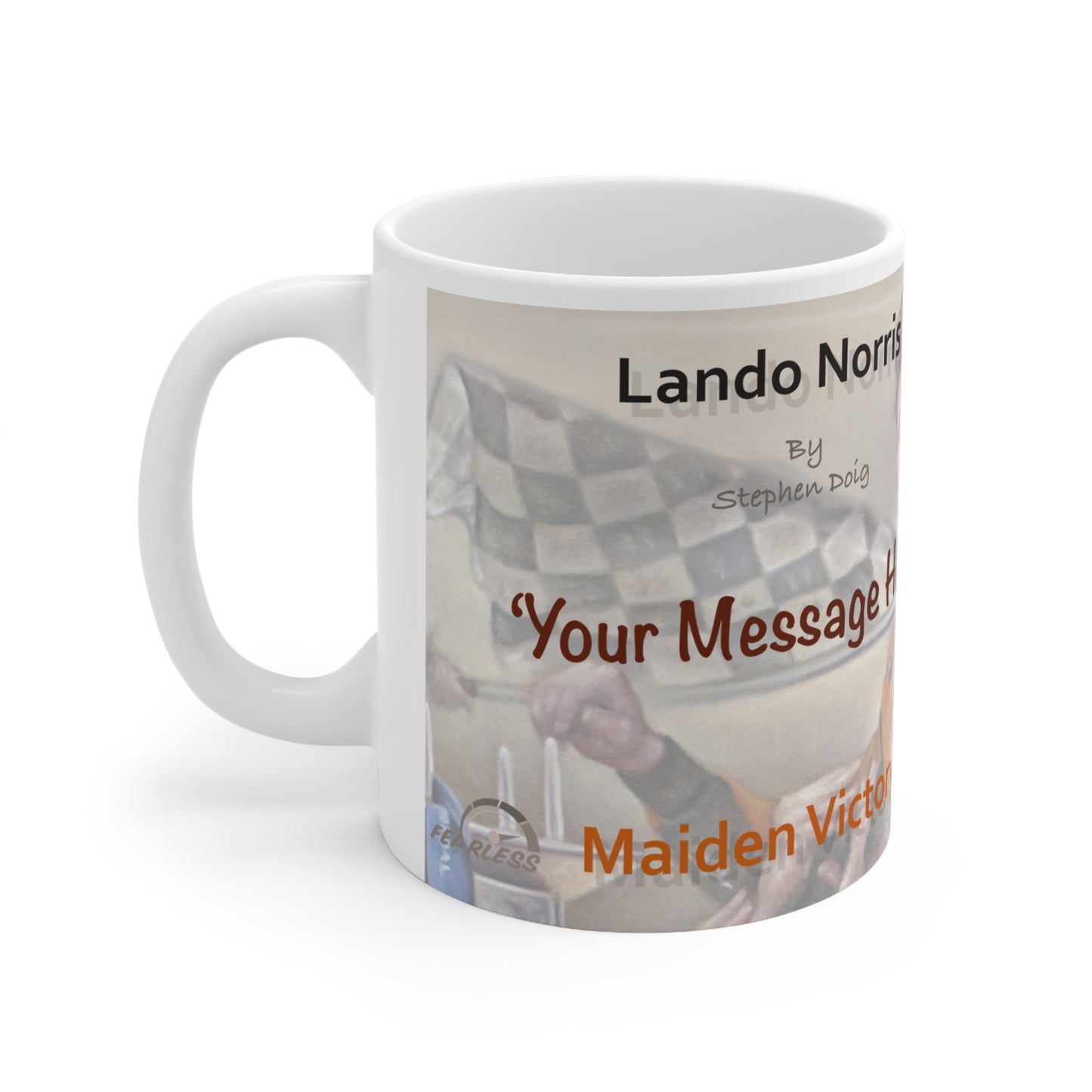 Lando Norris  Maiden Victory Personalisable Celebration Coffee Mug by Stephen Doig